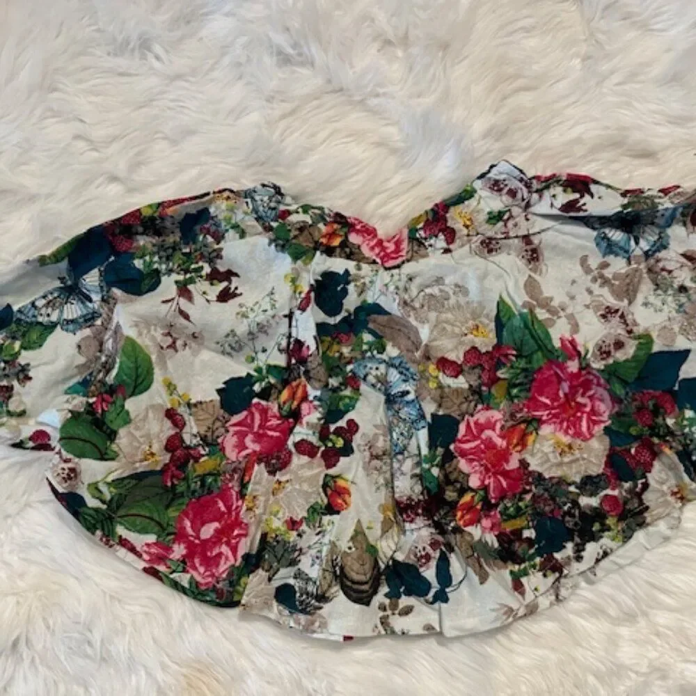 ***** Multicolored Floral 2 pc Outfit  7474  Size 7  Handmade NWT Boutique